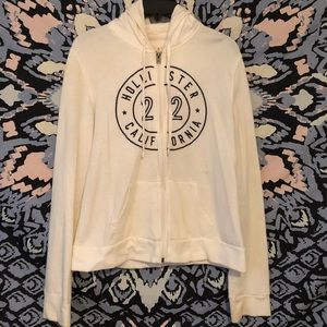 White Hollister full zipper sweatshirt. (Size M)